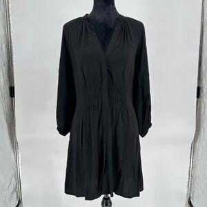 NEW Mango MNG Black Button Up Mini Dress Cocktails Casual Viscose Women's S‎